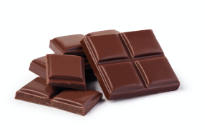 A pile of square shaped chocolate pieces