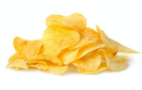 A pile of cripsy potato chips