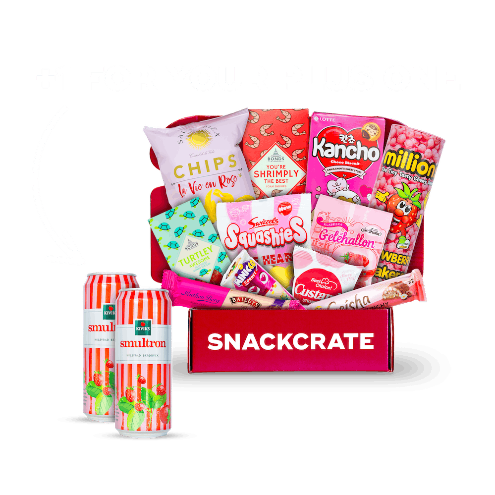 Image of an open holiday box collection box overflowing with snacks