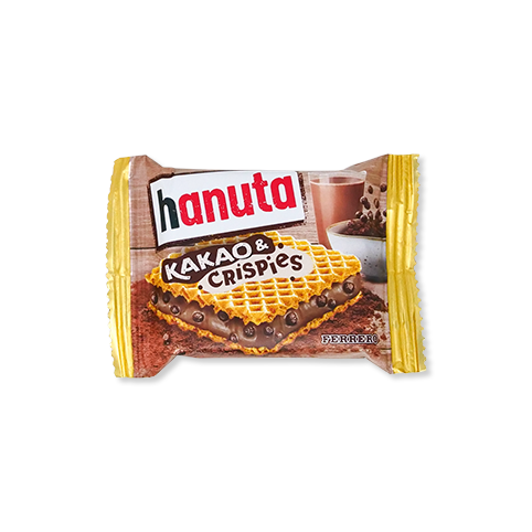 Packet of Hanuta Kakao & Crispies wafers