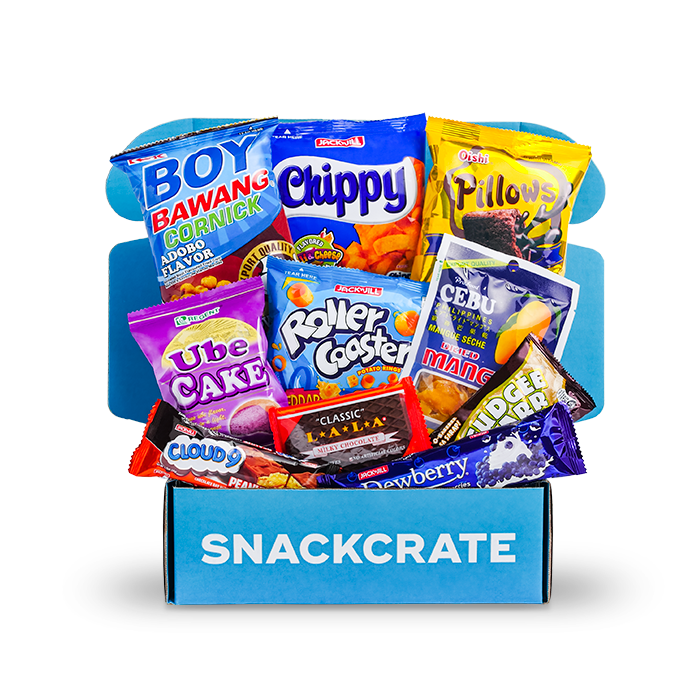 Image of an open Philippines SnackCrate overflowing with snacks