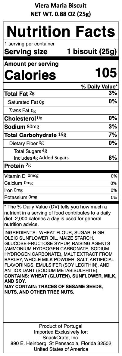 snack nutrional info