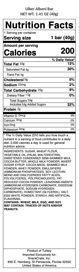 snack nutrional info