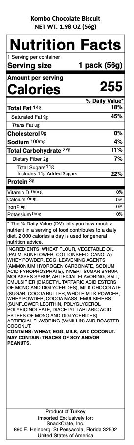 snack nutrional info