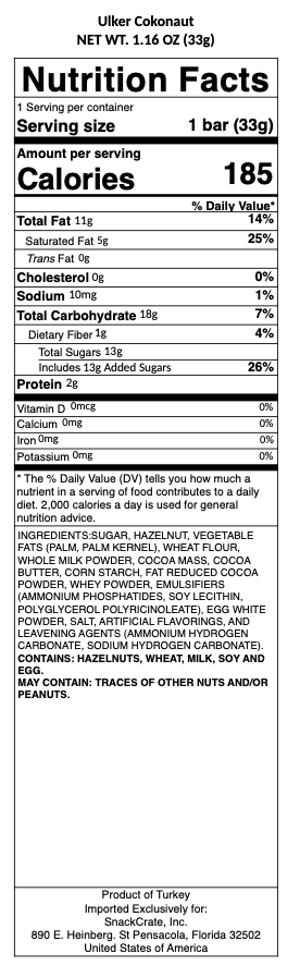 snack nutrional info
