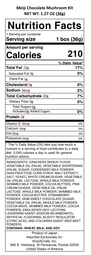 snack nutrional info