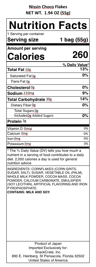snack nutrional info