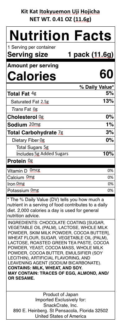 snack nutrional info
