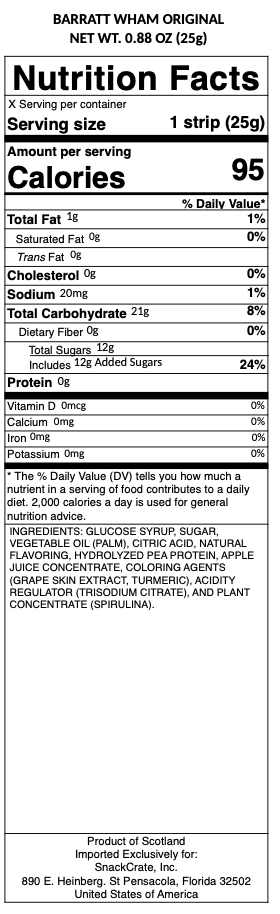 snack nutrional info