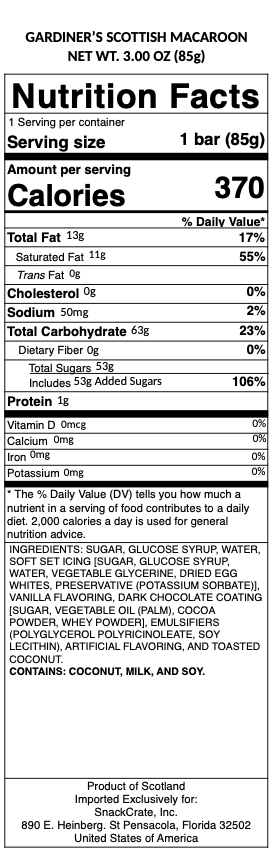 snack nutrional info
