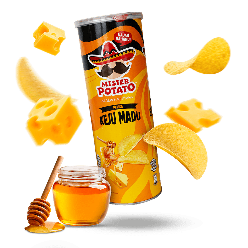 Image of Mr Potato Honey Cheese Crisps Canister 3-Pack