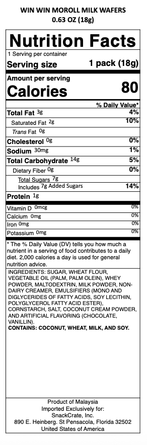 snack nutrional info
