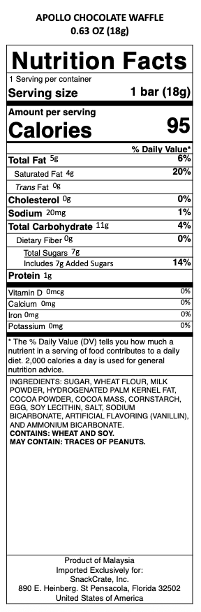 snack nutrional info