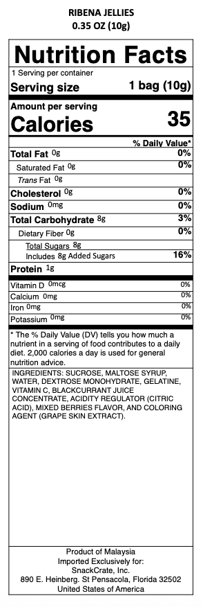 snack nutrional info