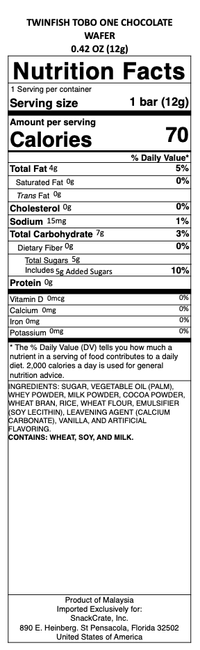 snack nutrional info