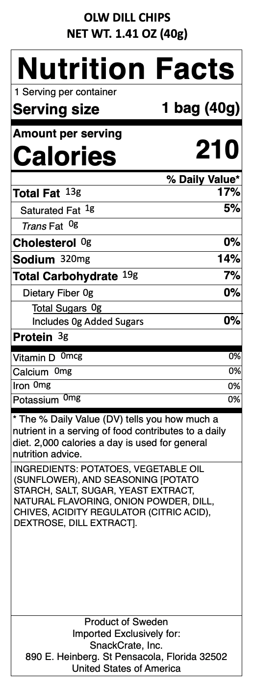 snack nutrional info
