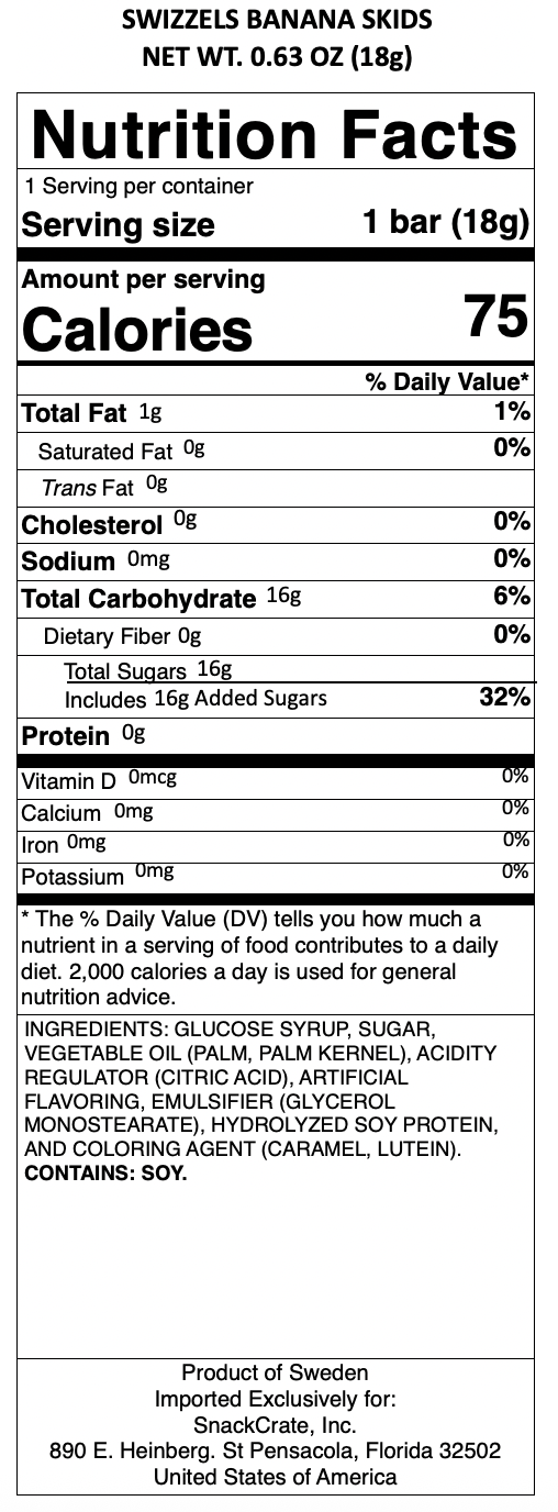 snack nutrional info