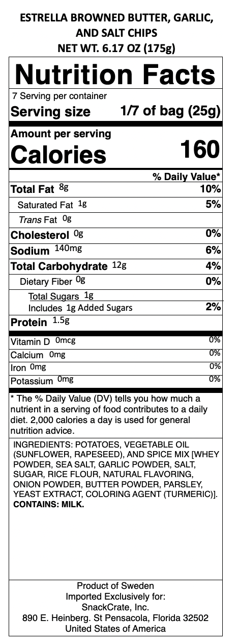 snack nutrional info