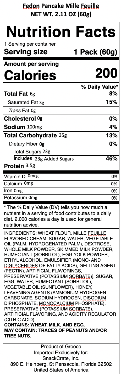 snack nutrional info