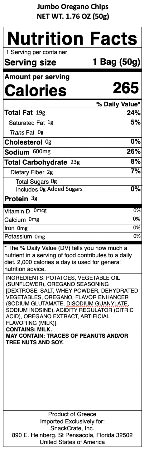 snack nutrional info