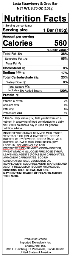 snack nutrional info