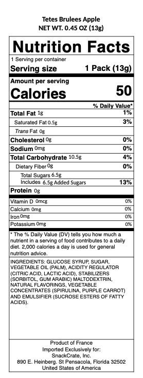 snack nutrional info