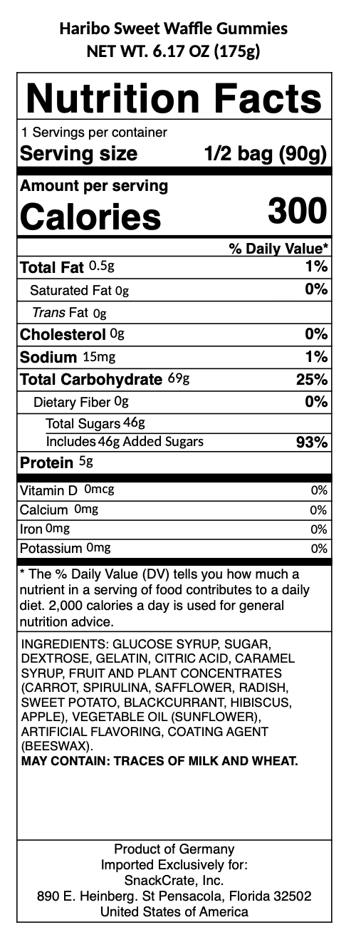 snack nutrional info