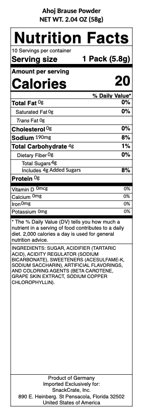 snack nutrional info