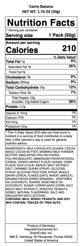 snack nutrional info