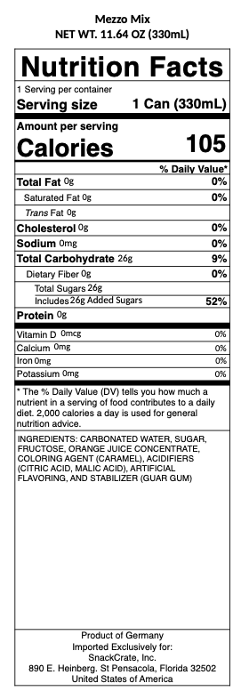 snack nutrional info