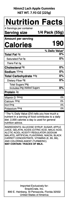 snack nutrional info