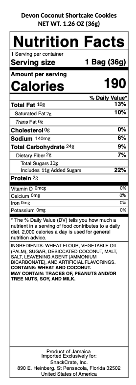 snack nutrional info