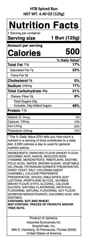 snack nutrional info