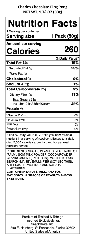 snack nutrional info