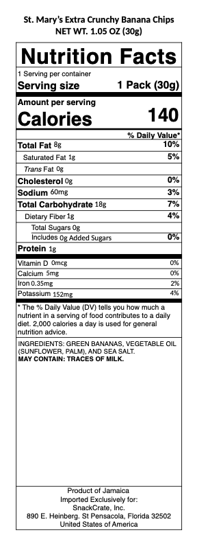 snack nutrional info