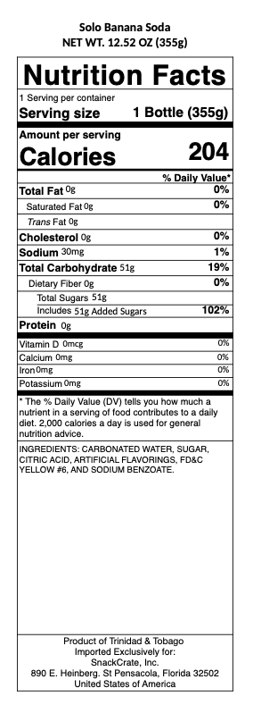 snack nutrional info