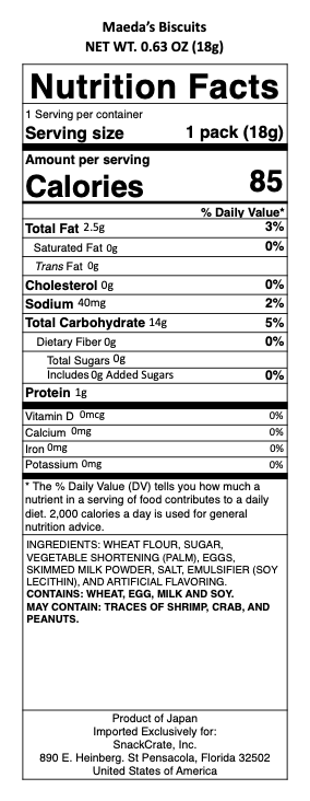 snack nutrional info
