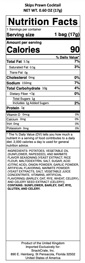 snack nutrional info