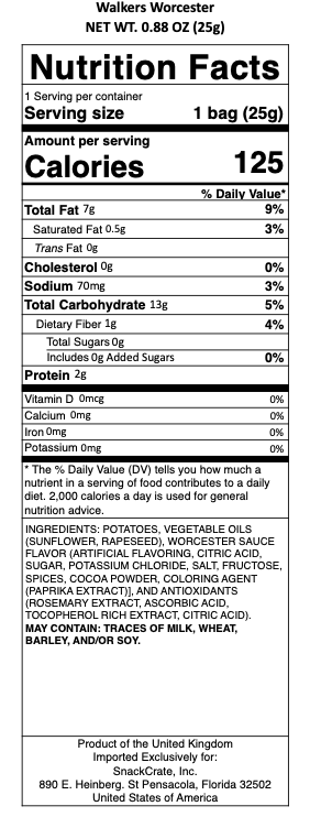 snack nutrional info