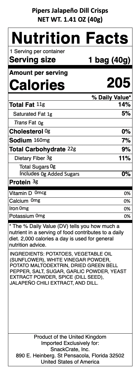 snack nutrional info