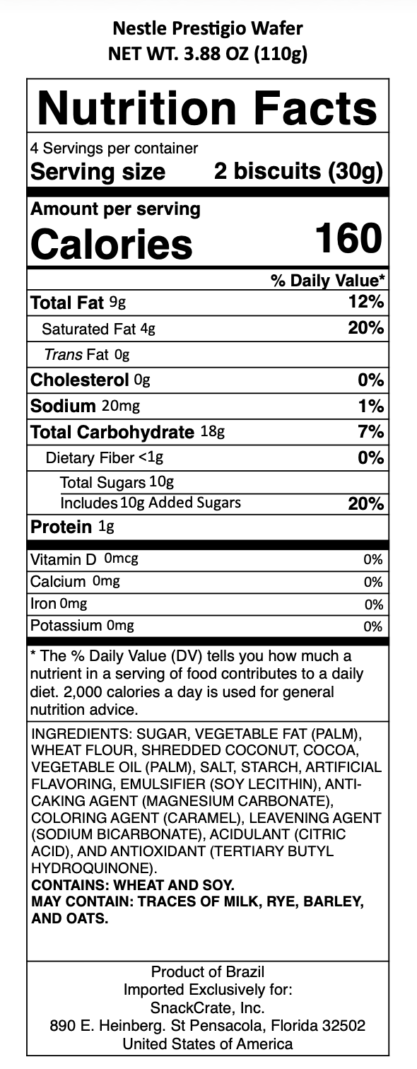snack nutrional info