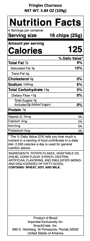 snack nutrional info