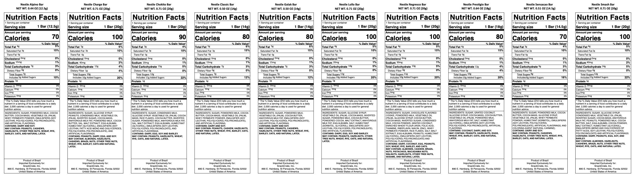 snack nutrional info