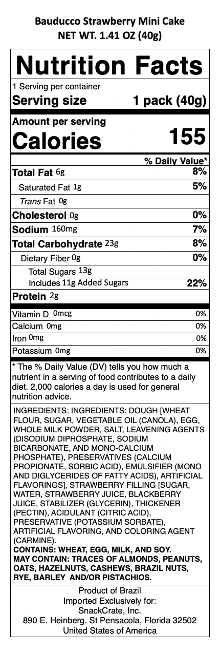 snack nutrional info