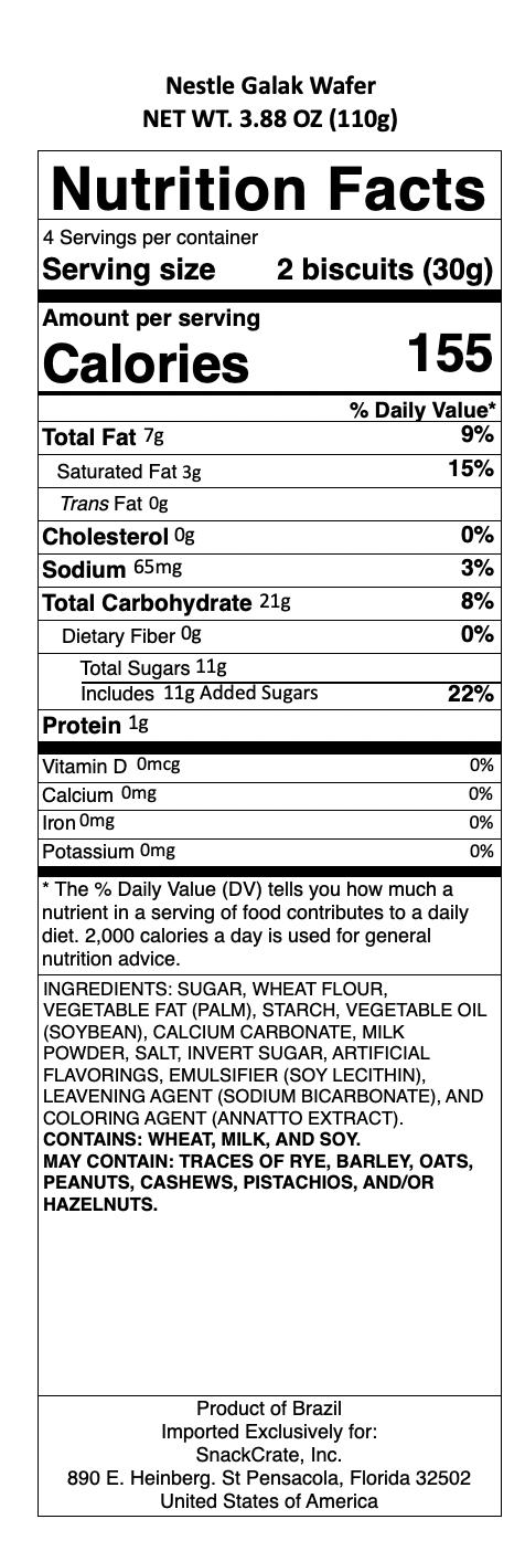 snack nutrional info