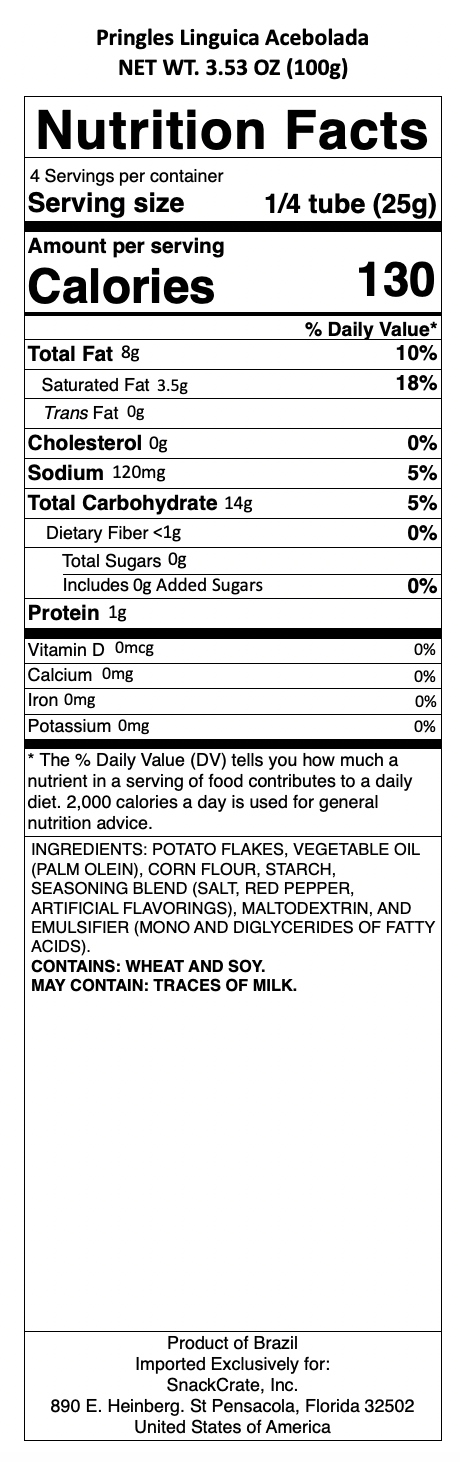 snack nutrional info
