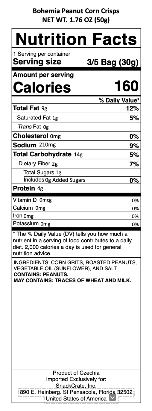snack nutrional info
