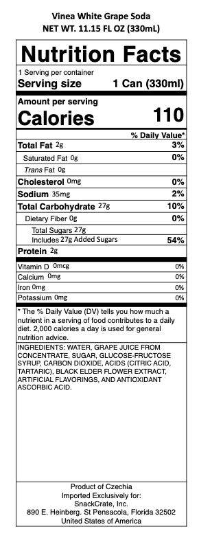 snack nutrional info