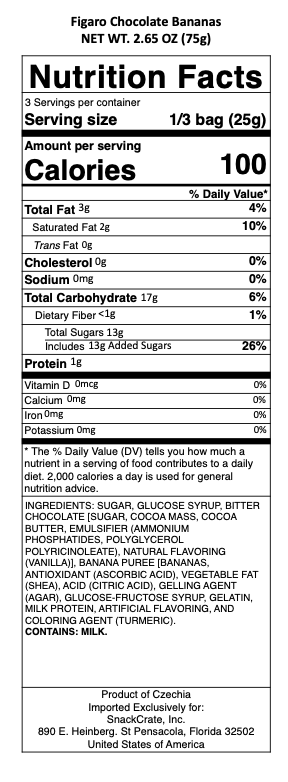 snack nutrional info
