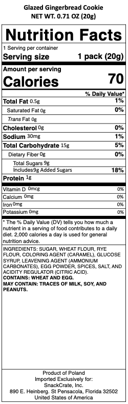snack nutrional info